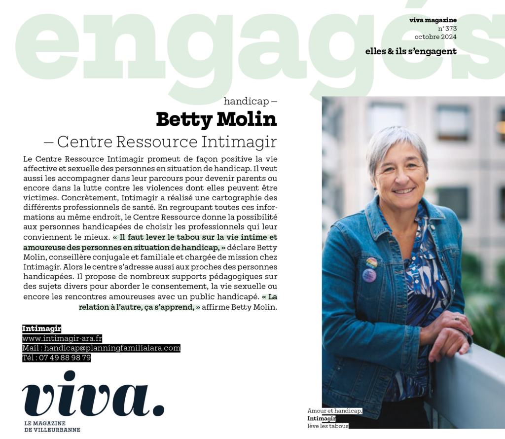 Article et photo de Betty Molin, coordinatrice du centre ressource intimagir Auvergne rhône-alpes