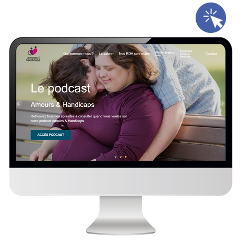 Image de la page d'accueil du site Amours et handicaps