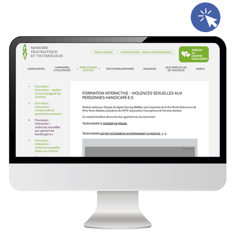 Page internet de la formationintéractive Violences sexuelles aux personnes handicapées
