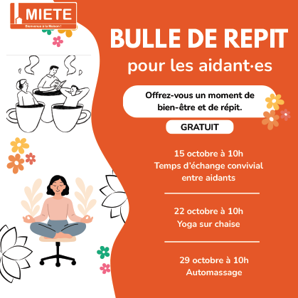 Illustration d'une femme en position de yoga pour illustrer le rendez-vous Bulle de répit pour les aidants à Villeurbanne