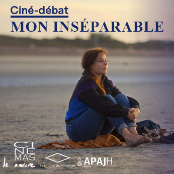 Femme assise sur la plage, image tirée du film Mon Inséparable