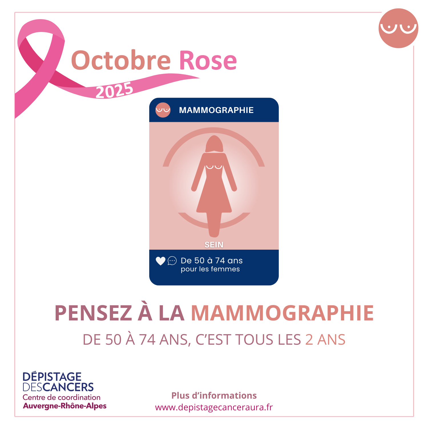 Affiche du mois de lutte contre le cancer du sein : octobre rose