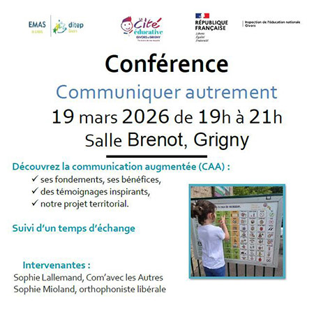 Conférence CAA Communication Alternative et Améliorée - 19 mars - Grigny