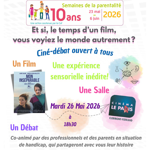 Affiche du film Mon Inséparable - semaines de la parentalité Clermont-Ferrand