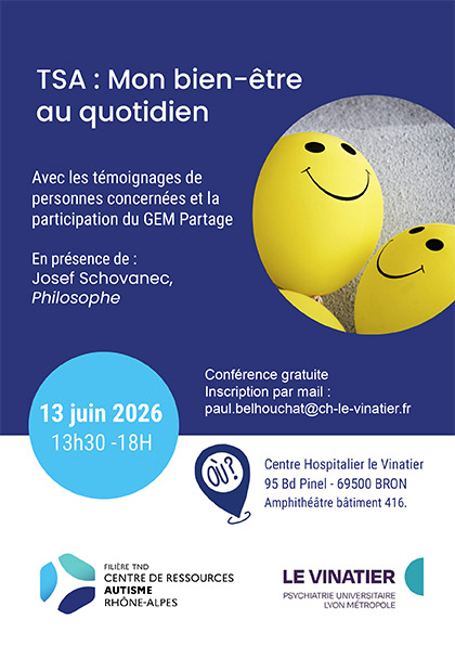 Conférence avec le CRA : TSA, mon bien-être au quotidien