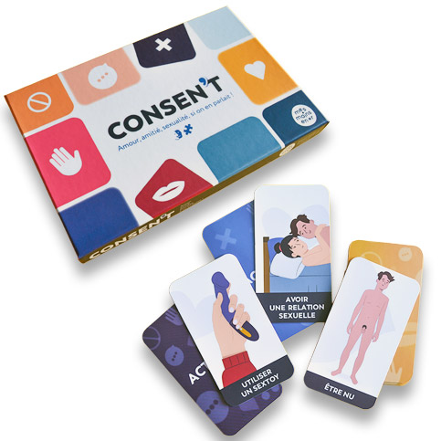 Consen't : un jeu adapté et inclusif pour parler de consentement, d’amour, d’amitié, de sexualité et lutter contre les violences sexistes et sexuelles.
