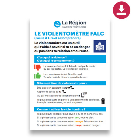 Ma relation est-elle saine ? Le violentomètre en Facile à lire et à comprendre (FALC)