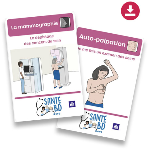 Brochures Santé BD sur l'auto-palpation et la mammographie