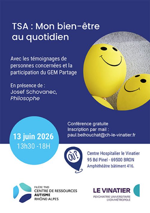 Conférence avec le CRA : TSA, mon bien-être au quotidien